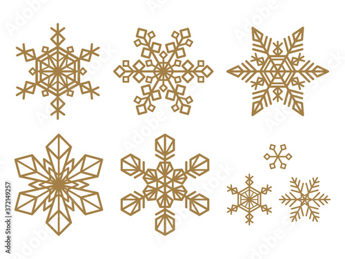 色々な雪の結晶　イラストセット