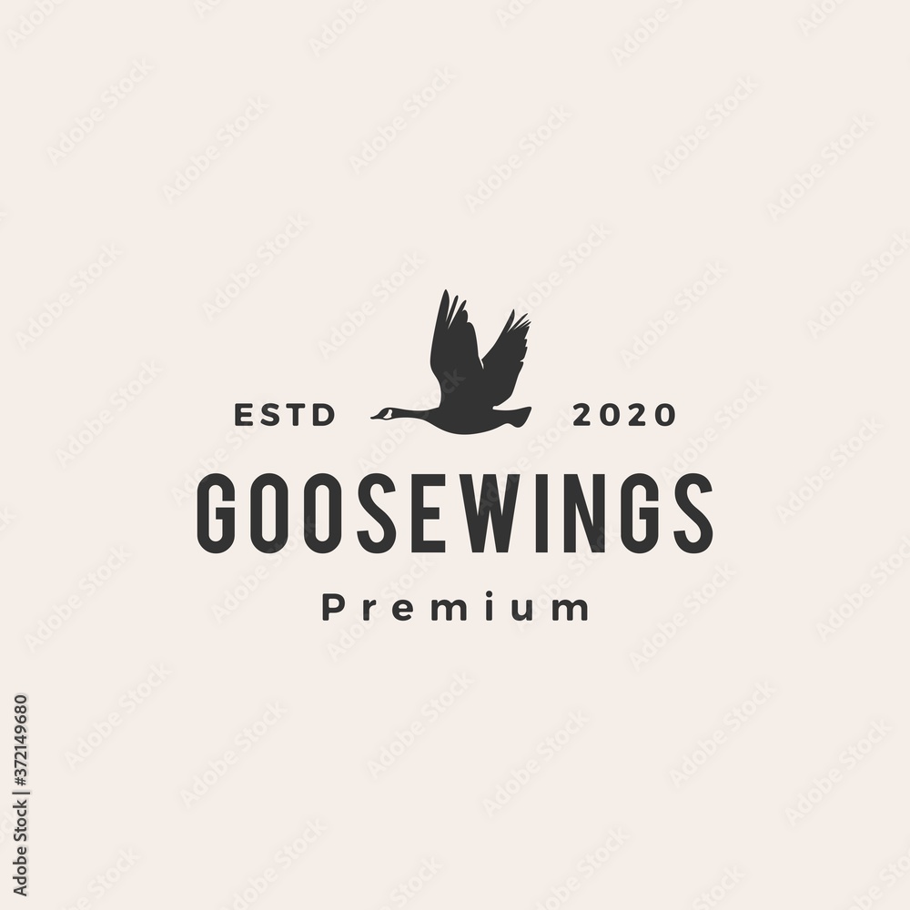 Fototapeta premium goose hipster vintage logo vector icon illustration