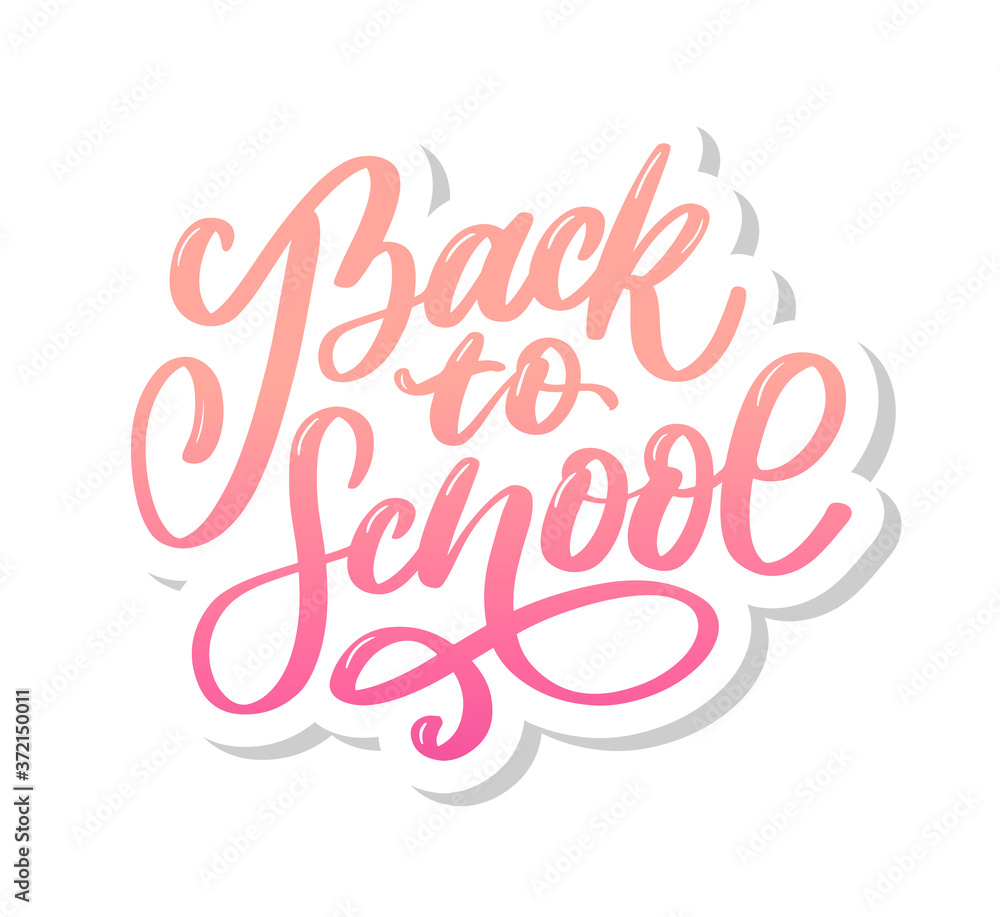 Welcome back to school hand brush lettering, on notepad crumpled paper background, with black thick backdrop. Vector illustration.