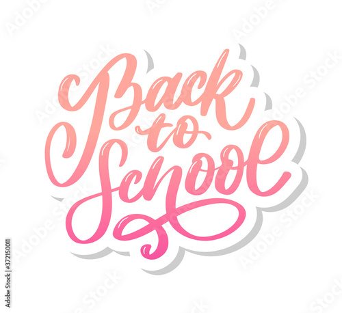 Welcome back to school hand brush lettering  on notepad crumpled paper background  with black thick backdrop. Vector illustration.