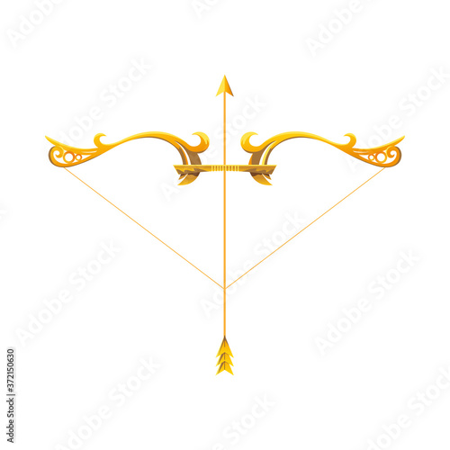 gold arrow and bow vector design