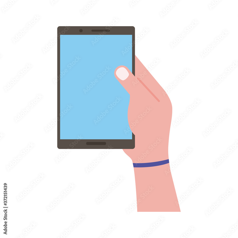 hand lifting smartphone vertically flat style icon hand lifting smartphone vertically flat style icon