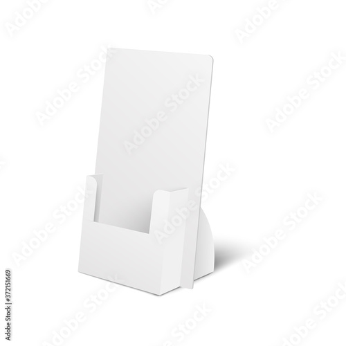 Holder box or POS cardboard display 3d vector mockup illustration isolated.