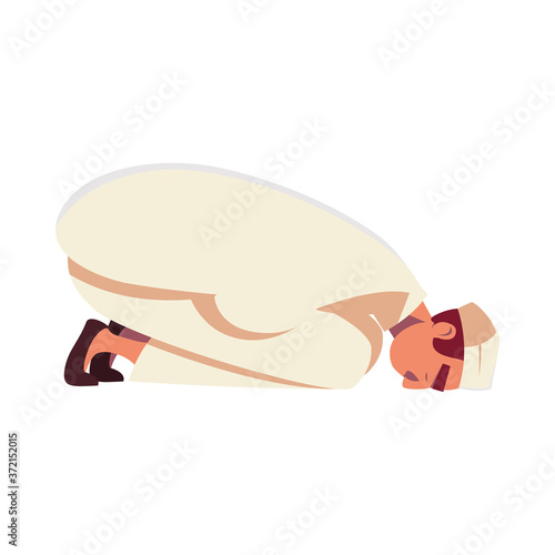 muslim man praying vector design