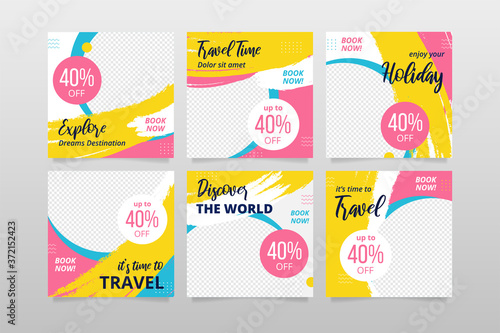 Travel banner for social media post advertising