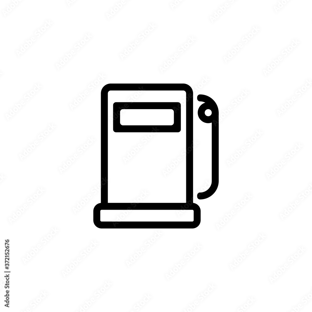 Gas pump thin icon isolated on white background, simple line icon for your work. Gas pump thin icon isolated on white background, simple line icon for your work.