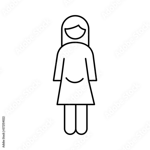 family mother pregnancy figure line style icon