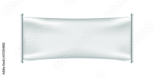 Realistic Banner with Folds on White Background . Isolated Vector Elements