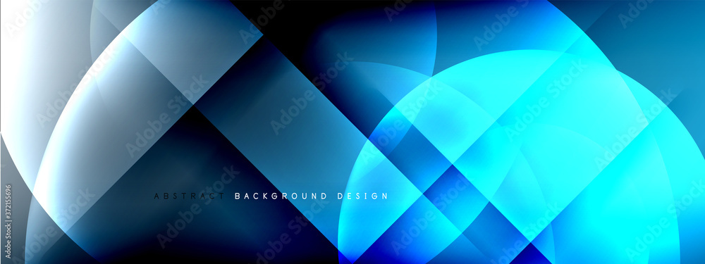 Fototapeta premium Vector abstract background - circle and cross on fluid gradient with shadows and light effects. Techno or business shiny design templates for text