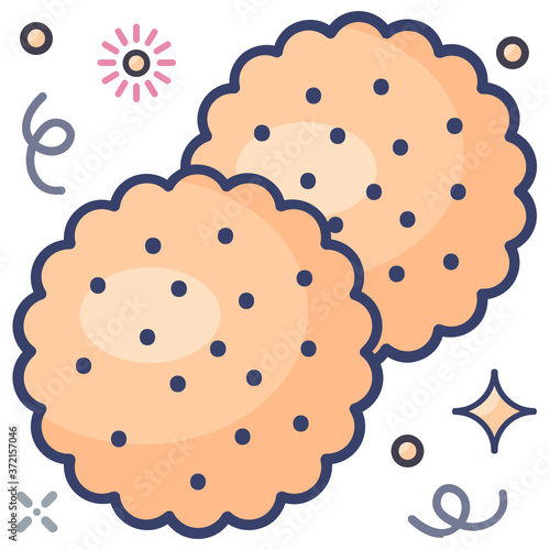 
Saltine crackers icon design, flat vector 
