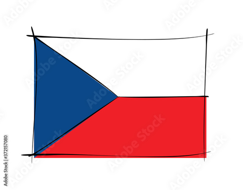 Czechoslovakia flag on white background in vector illustration