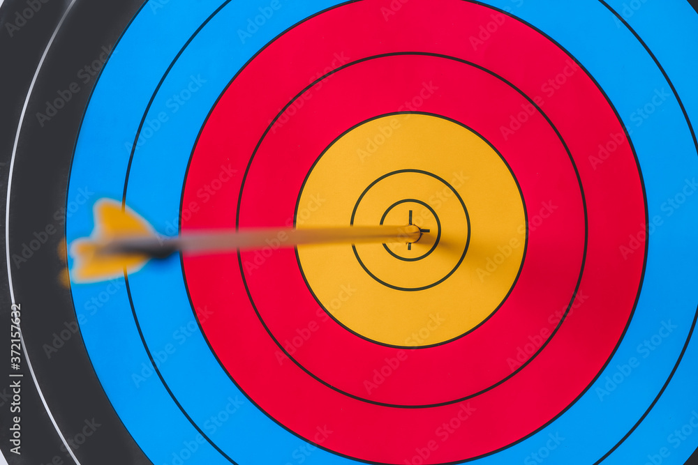 Target for archery with arrow Target for archery with arrow