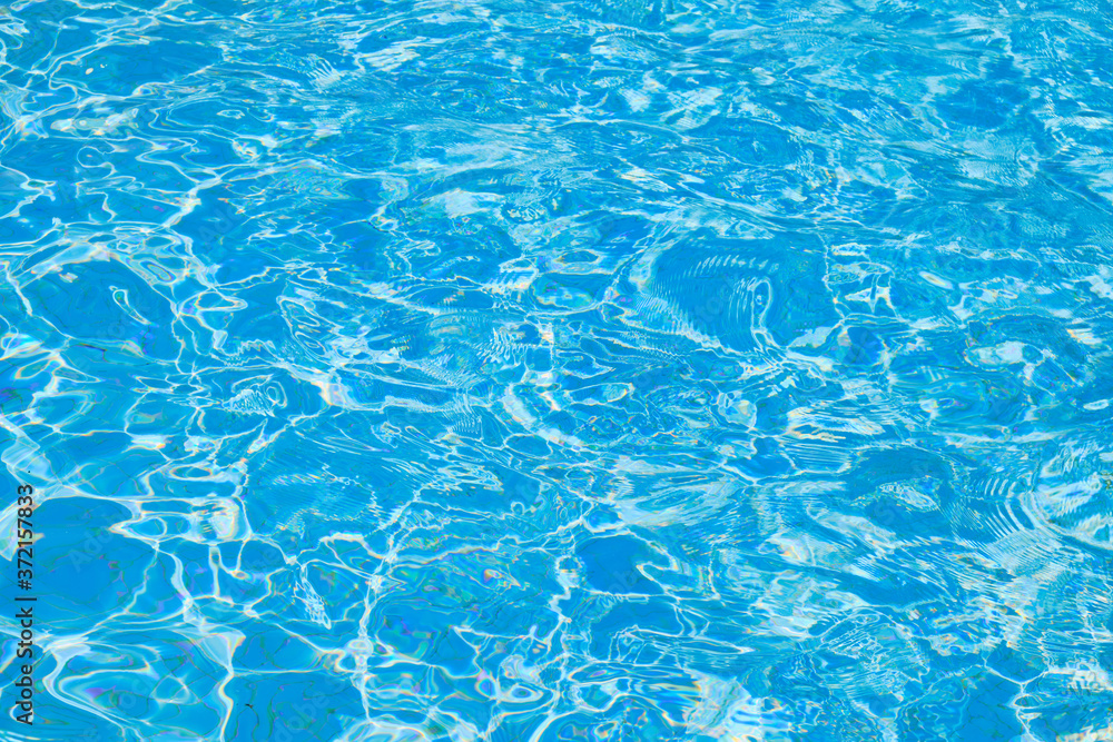 Ripple on the blue water in the pool background
