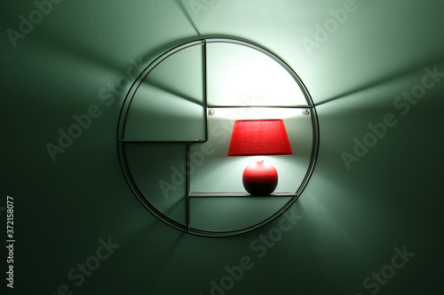 Modern red table lamp with ...