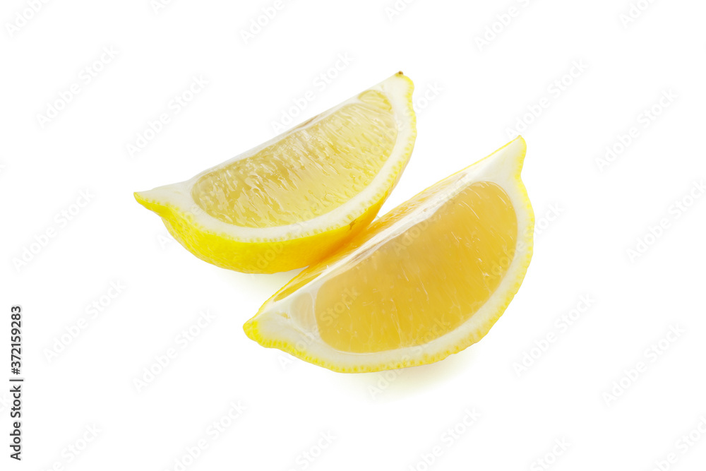Pieces of ripe lemon on white background Pieces of ripe lemon on white background