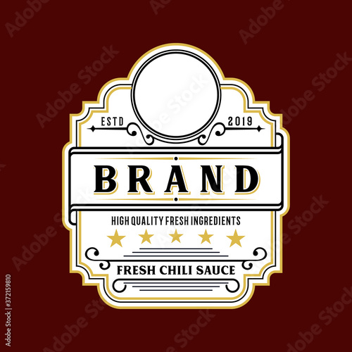 vector sticker illustration brand logo label for bottle template