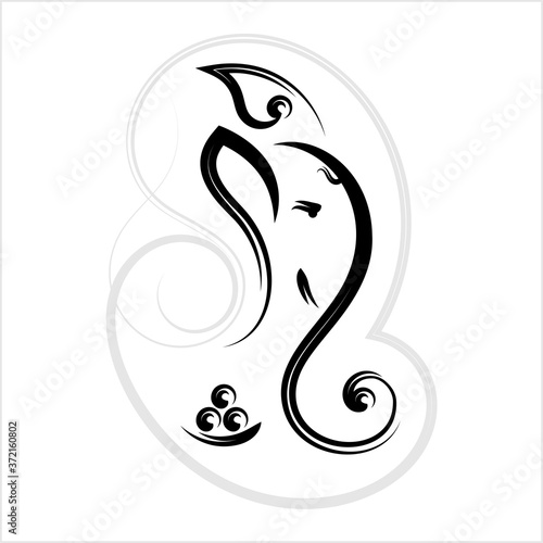 Ganesha The Lord Of Wisdom Calligraphic Style