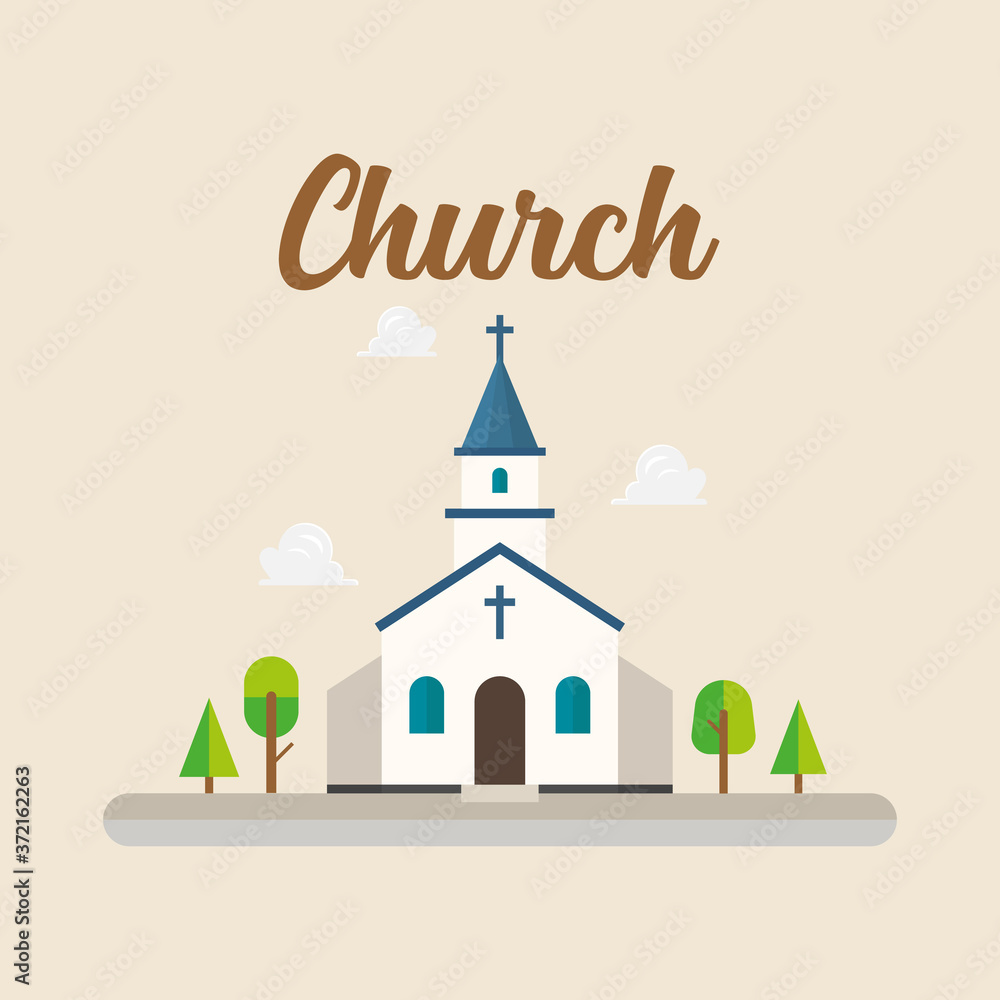 Fototapeta premium Church in flat style