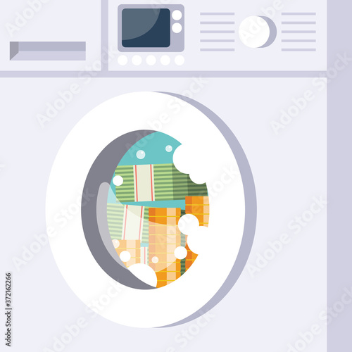 Laundering money by Washing machine