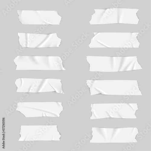 Realistic adhesive tape collection Sticky scotch tape of different sizes 