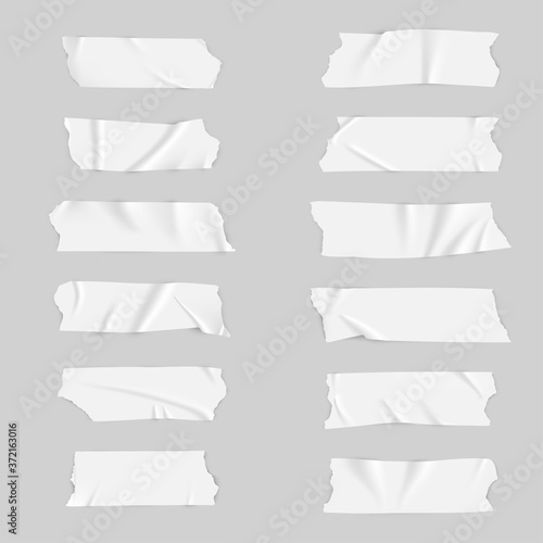 Realistic adhesive tape collection Sticky scotch tape of different sizes	