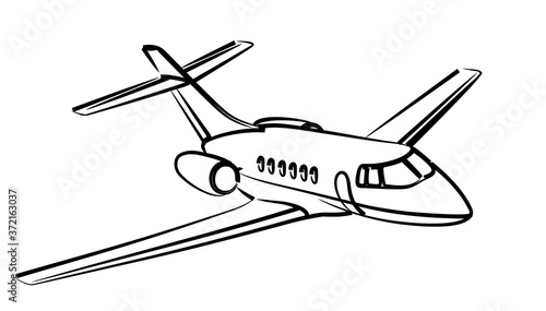 The Sketch of a passenger airliner.