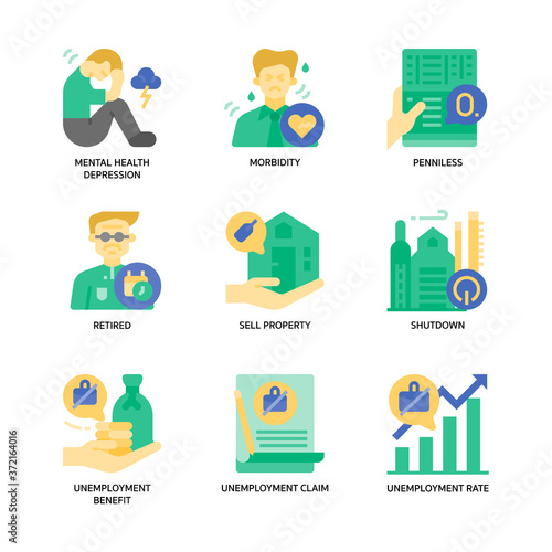 Online activities icons set