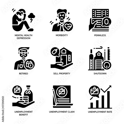 Online activities icons set