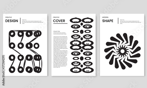 Set of minimalist posters with abstract shapes.Design poster, cover, wallpaper, notebook, catalog. Pro Vector.