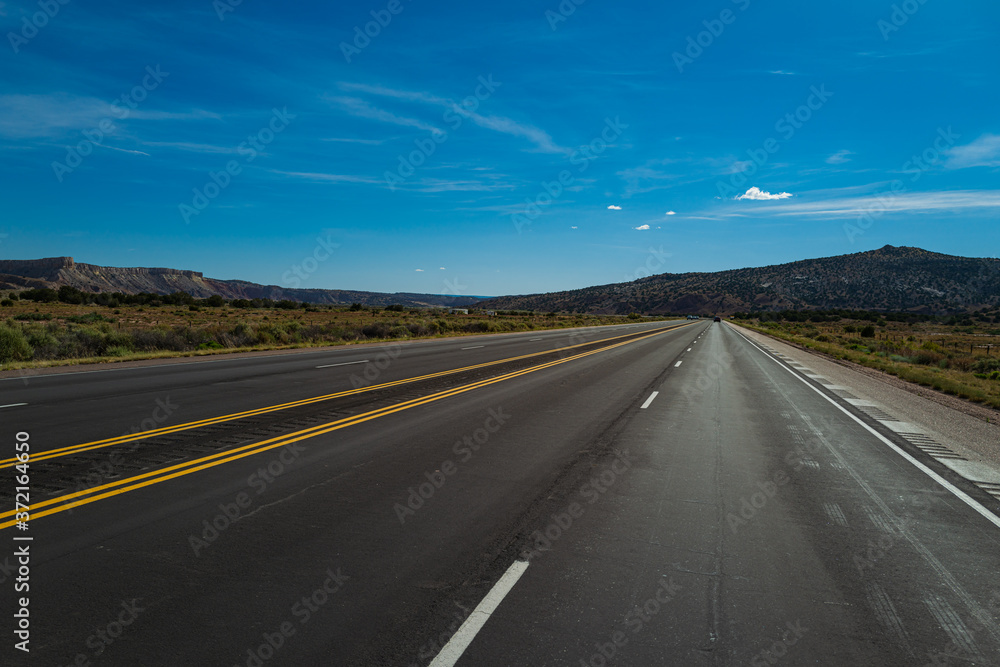 Scenic highway in Arizona-Utah, America.