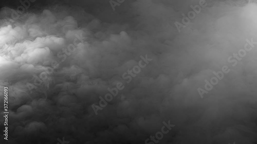 Mystery atmospheric fog, layer cloud of smoke, mist or dry ice. VFX