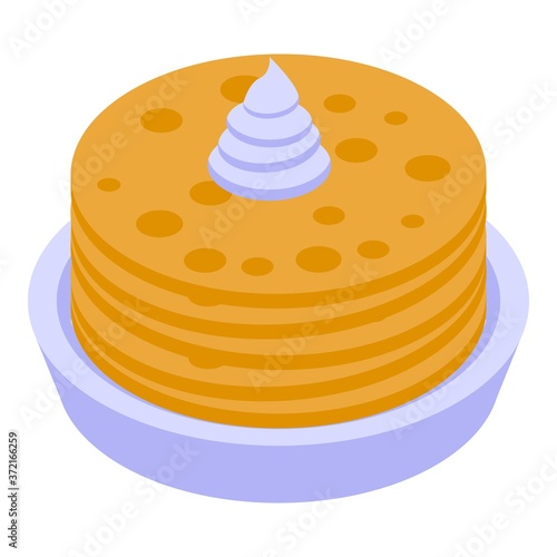 Gluttony cake icon. Isometric of gluttony cake vector icon for web design isolated on white background