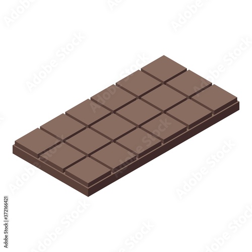 Gluttony chocolate bar icon. Isometric of gluttony chocolate bar vector icon for web design isolated on white background