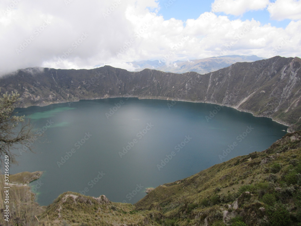 Naklejka premium QUILOTOA. ECUADOR