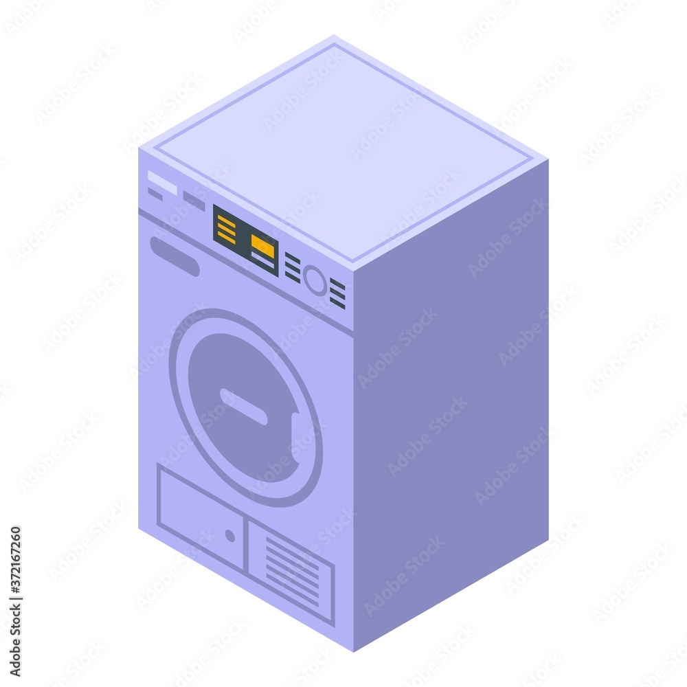 Automatic tumble dryer icon. Isometric of automatic tumble dryer vector icon for web design isolated on white background Automatic tumble dryer icon. Isometric of automatic tumble dryer vector icon for web design isolated on white background