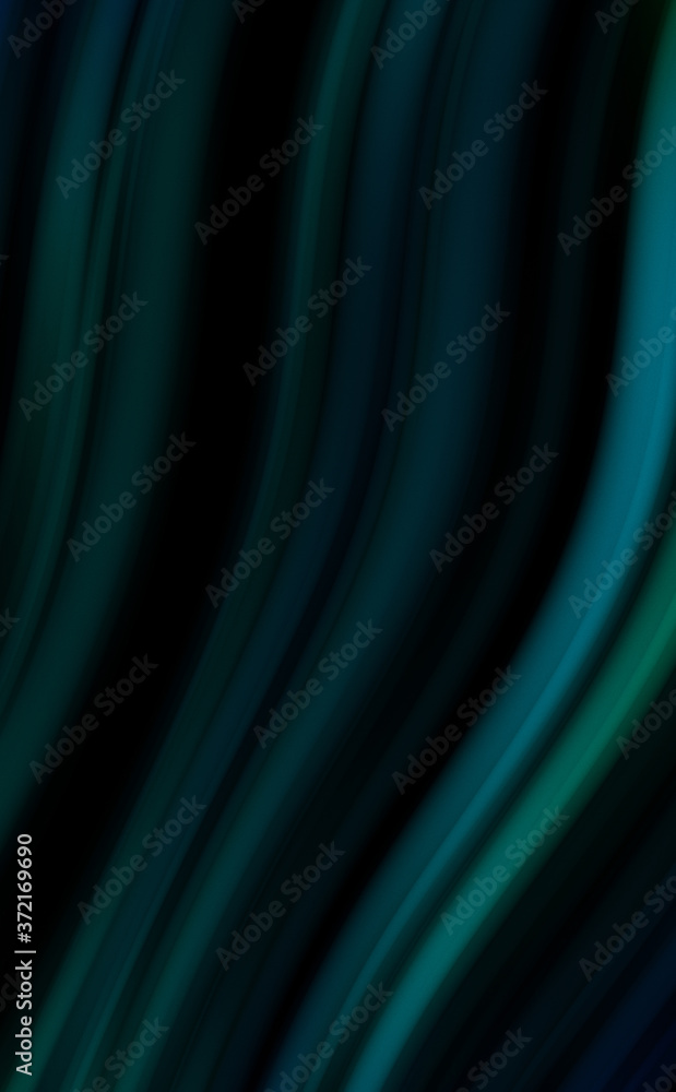 Fototapeta premium Colorful smooth lines on black background. Liquid and fluid vibrant color waves flowing in the dark. Graphic illustration for wallpaper, banner, background, card, book, cover, poster, banner, brochure