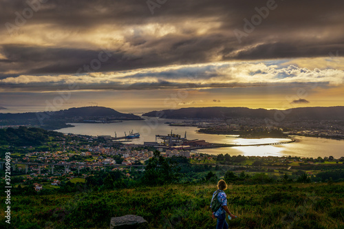 Ferrol Estuary View from Coto do Rei Fene Galicia