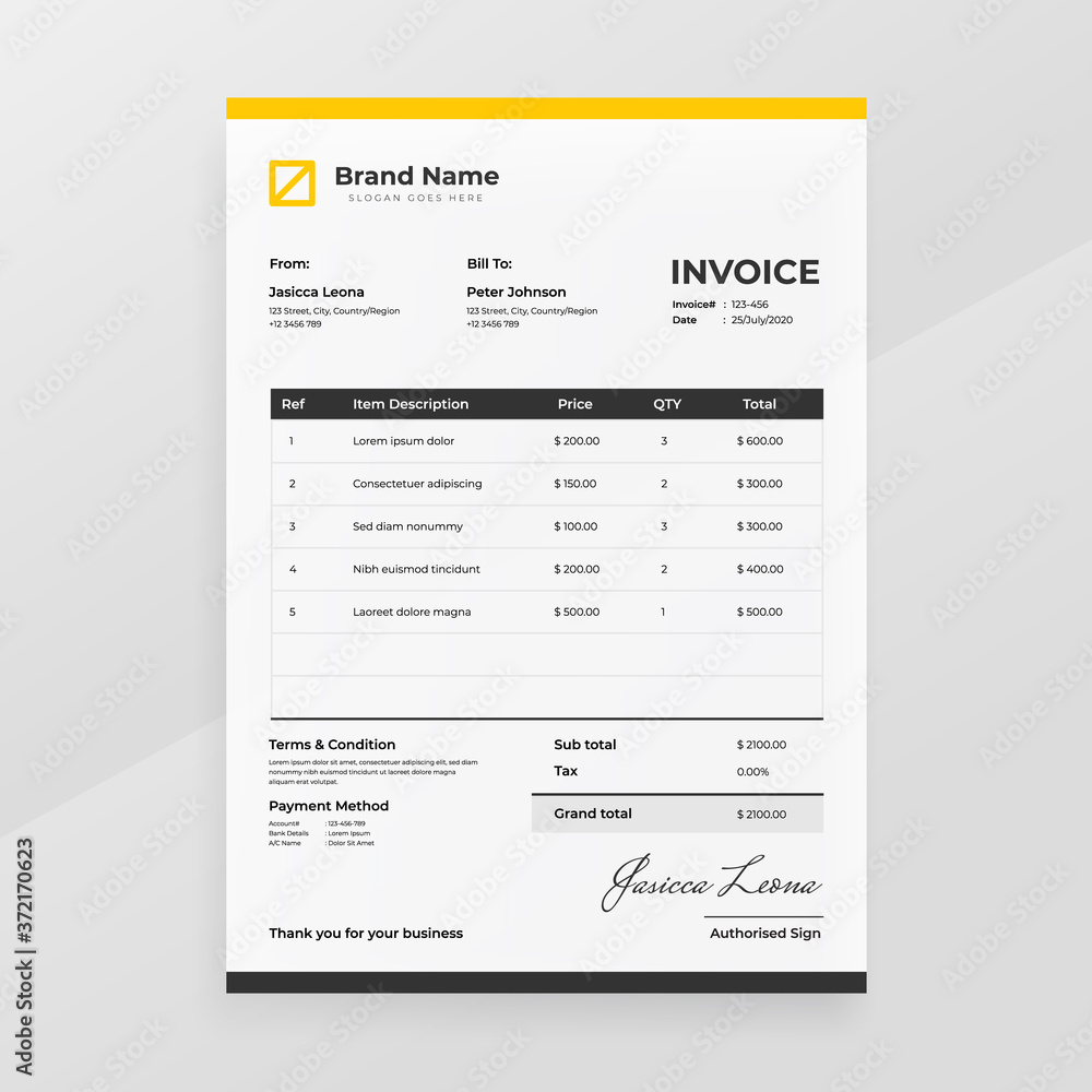 simple modern invoice design template simple modern invoice design template