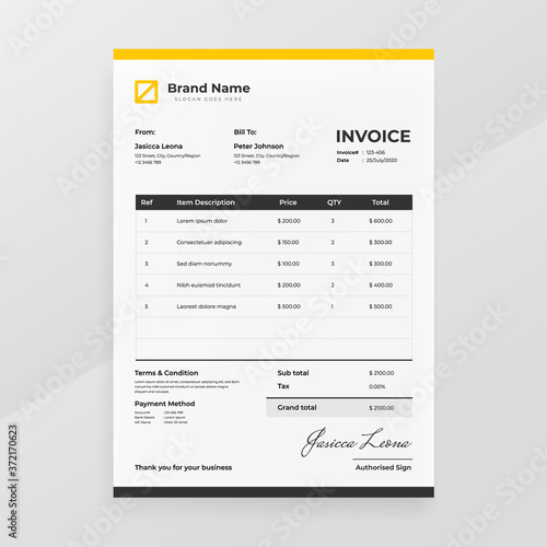 simple modern invoice design template