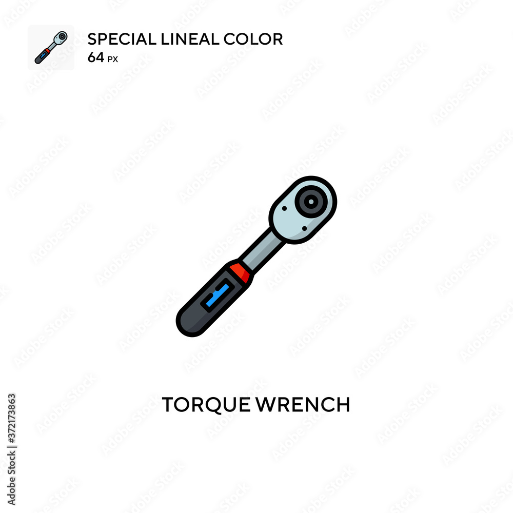 Torque wrench Special lineal color icon.Torque wrench icons for your