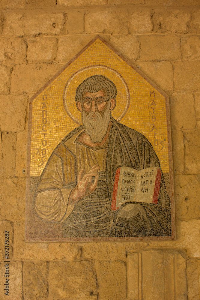 Fototapeta premium Greek temple. Church. Rhodes island. Summer vacation. Euro-trip.