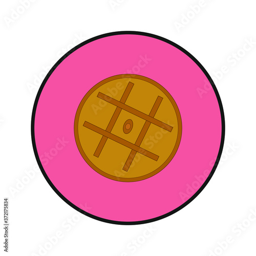 typical empanada in galicia spain, vector icon