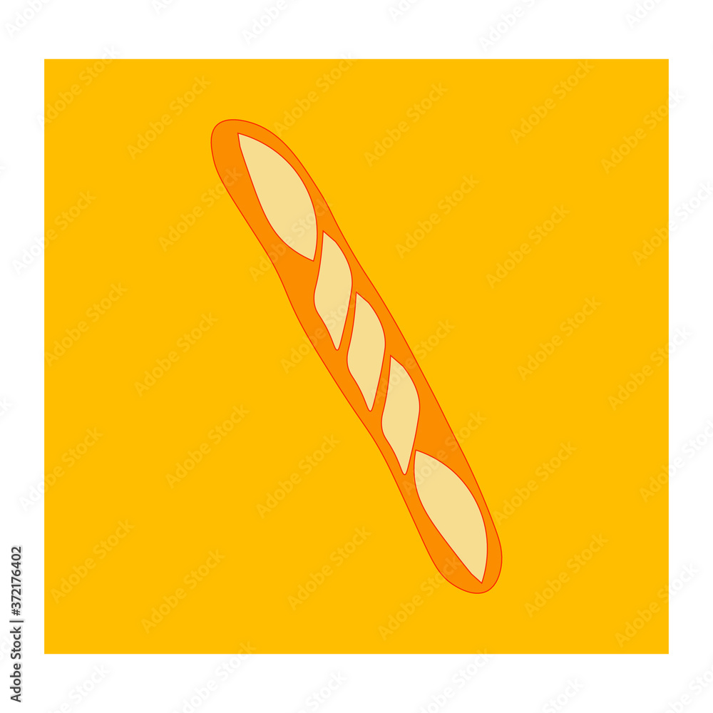 French baguette loaf, vector icon French baguette loaf, vector icon