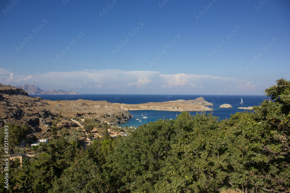 Beaches in Greece. Sea. Rhodes island. Summer vacation. Euro-trip.