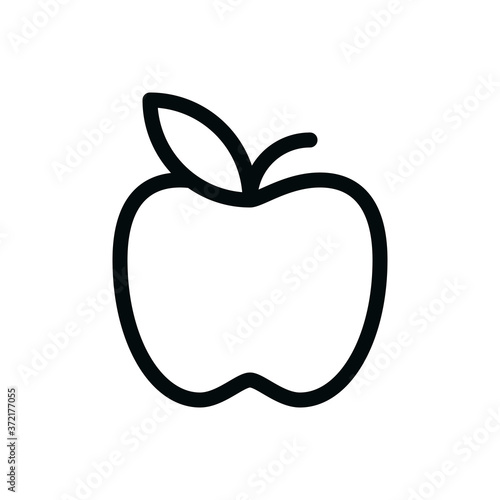 Apple isolated icon, fruits outline vector icon with editable stroke