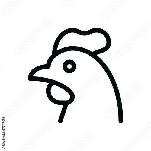 Chicken head isolated icon, poultry outline icon, hen meat linear vector icon with editable stroke