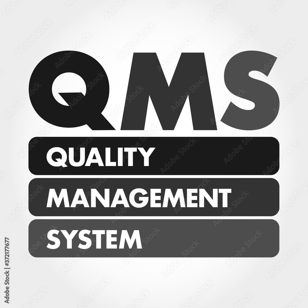 Obraz premium QMS - Quality Management System acronym, business concept background