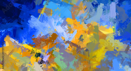 Brushed Painted Abstract Background. Brush stroked painting. Artistic vibrant and colorful wallpaper..