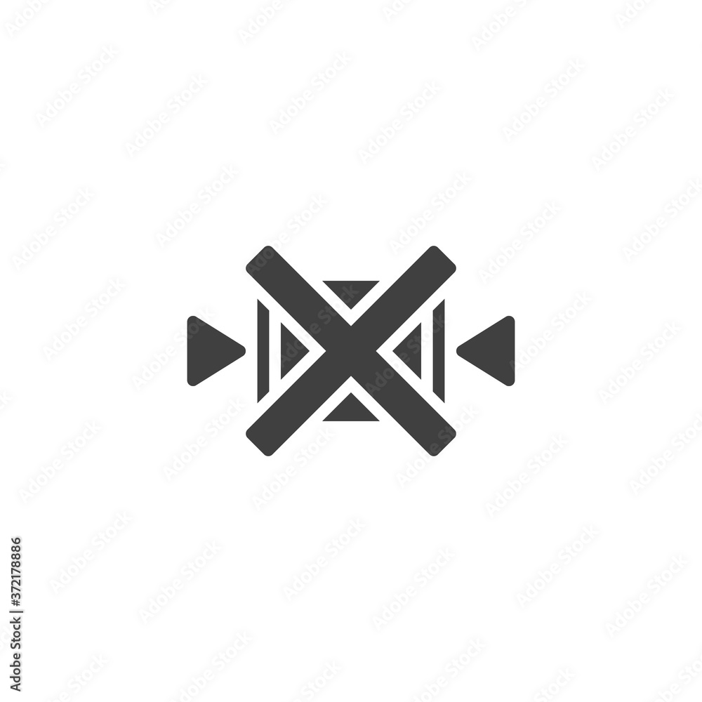 Obraz premium Do not clamp, packaging sign vector icon. filled flat sign for mobile concept and web design. glyph icon. Symbol, logo illustration. Vector graphics