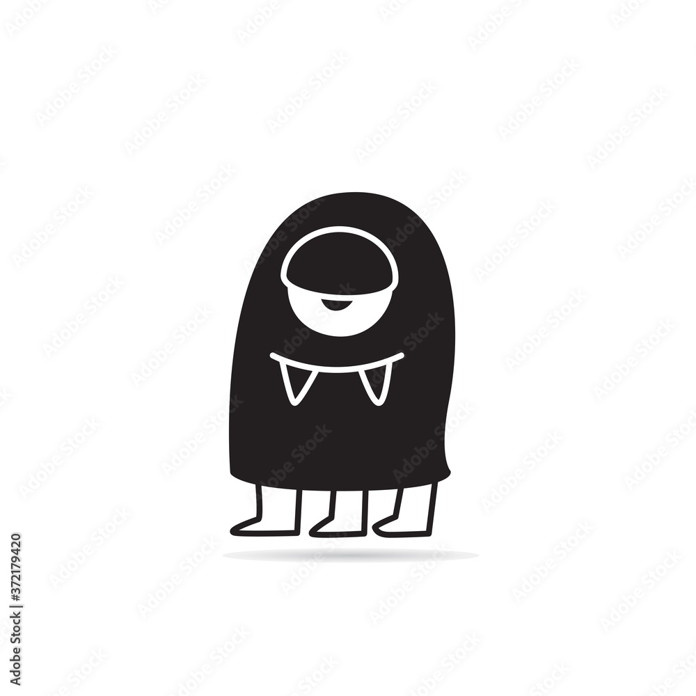 cute monster icon on white background vector cute monster icon on white background vector